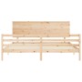 Bed frame with solid wood headboard 200x200 cm by , Beds and slatted bases - Ref: Foro24-3195241, Price: 175,57 €, Discount: %