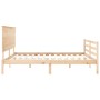 Bed frame with solid wood headboard 200x200 cm by , Beds and slatted bases - Ref: Foro24-3195241, Price: 175,57 €, Discount: %