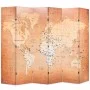 Folding divider screen 228x170 cm yellow world map by vidaXL, Room dividers - Ref: Foro24-245880, Price: 156,85 €, Discount: %