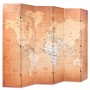 Folding divider screen 228x170 cm yellow world map by vidaXL, Room dividers - Ref: Foro24-245880, Price: 157,00 €, Discount: %