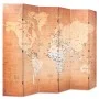 Folding divider screen 228x170 cm yellow world map by vidaXL, Room dividers - Ref: Foro24-245880, Price: 156,85 €, Discount: %