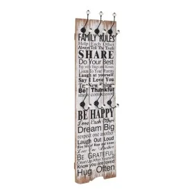 FAMILY RULES wall coat rack with 6 hooks 120x40 cm by vidaXL, Hat and coat racks - Ref: Foro24-245854, Price: 66,71 €, Discou...