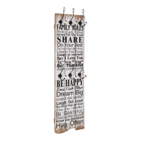 FAMILY RULES wall coat rack with 6 hooks 120x40 cm by vidaXL, Hat and coat racks - Ref: Foro24-245854, Price: 66,71 €, Discou...