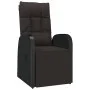 Garden recliner with black synthetic rattan cushion by , Garden chairs - Ref: Foro24-46066, Price: 156,25 €, Discount: %