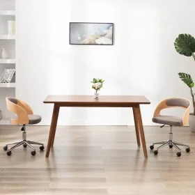 Bentwood and Taupe Gray Fabric Swivel Dining Chair by , dining chairs - Ref: Foro24-287426, Price: 133,93 €, Discount: %