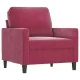 Red velvet armchair with stool 60 cm by , Sofas - Ref: Foro24-3201049, Price: 175,26 €, Discount: %