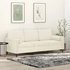 3-Sitzer-Sofa mit cremefarbenen Samtkissen, 180 cm von , Sofas - Ref: Foro24-3200899, Preis: 328,59 €, Rabatt: %