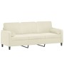 3-seater sofa with cream velvet cushions 180 cm by , Sofas - Ref: Foro24-3200899, Price: 333,86 €, Discount: %
