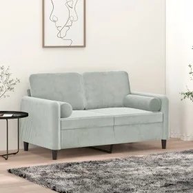 2-Sitzer-Sofa mit hellgrauen Samtkissen 120 cm von , Sofas - Ref: Foro24-3200871, Preis: 195,22 €, Rabatt: %