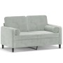 2-seater sofa with light gray velvet cushions 120 cm by , Sofas - Ref: Foro24-3200871, Price: 197,67 €, Discount: %