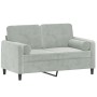 2-seater sofa with light gray velvet cushions 120 cm by , Sofas - Ref: Foro24-3200871, Price: 197,67 €, Discount: %