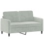 2-seater sofa with light gray velvet cushions 120 cm by , Sofas - Ref: Foro24-3200871, Price: 197,67 €, Discount: %