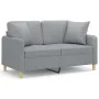 Sofá de 2 plazas con cojines tela gris claro 120 cm de , Sofás - Ref: Foro24-3200901, Precio: 227,60 €, Descuento: %