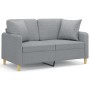 Sofá de 2 plazas con cojines tela gris claro 120 cm de , Sofás - Ref: Foro24-3200901, Precio: 231,50 €, Descuento: %