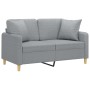 2-seater sofa with light gray fabric cushions 120 cm by , Sofas - Ref: Foro24-3200901, Price: 231,50 €, Discount: %