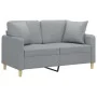 Sofá de 2 plazas con cojines tela gris claro 120 cm de , Sofás - Ref: Foro24-3200901, Precio: 227,60 €, Descuento: %