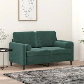 2-seater sofa with dark green velvet cushions 120 cm by , Sofas - Ref: Foro24-3200873, Price: 262,11 €, Discount: %
