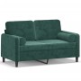 2-Sitzer-Sofa mit dunkelgrünen Samtkissen 120 cm von , Sofas - Ref: Foro24-3200873, Preis: 267,05 €, Rabatt: %