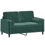 2-Sitzer-Sofa mit dunkelgrünen Samtkissen 120 cm von , Sofas - Ref: Foro24-3200873, Preis: 262,11 €, Rabatt: %
