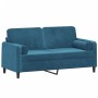 2-seater sofa with blue velvet cushions 140 cm by , Sofas - Ref: Foro24-3200890, Price: 271,58 €, Discount: %