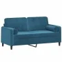 2-Sitzer-Sofa mit blauen Samtkissen 140 cm von , Sofas - Ref: Foro24-3200890, Preis: 266,59 €, Rabatt: %