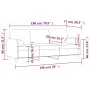 3-Sitzer-Sofa mit dunkelgrauen Samtkissen 180 cm von , Sofas - Ref: Foro24-3200892, Preis: 276,81 €, Rabatt: %