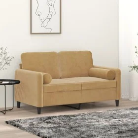 2-Sitzer-Sofa mit braunen Samtkissen 120 cm von , Sofas - Ref: Foro24-3200878, Preis: 225,27 €, Rabatt: %
