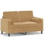 2-seater sofa with brown velvet cushions 120 cm by , Sofas - Ref: Foro24-3200878, Price: 229,10 €, Discount: %