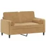 2-seater sofa with brown velvet cushions 120 cm by , Sofas - Ref: Foro24-3200878, Price: 229,10 €, Discount: %