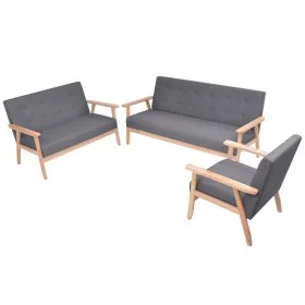 Dark Gray 3-Piece Fabric Sofa Set by , Sofas - Ref: Foro24-274926, Price: 681,15 €, Discount: %