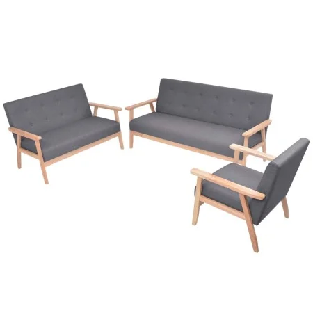 Dark Gray 3-Piece Fabric Sofa Set by , Sofas - Ref: Foro24-274926, Price: 681,15 €, Discount: %