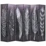 Biombo divisor plegable 228x170 cm plumas blanco y negro de vidaXL, Divisores de ambientes - Ref: Foro24-245892, Precio: 176,...