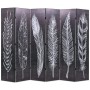 Folding divider screen 228x170 cm black and white feathers by vidaXL, Room dividers - Ref: Foro24-245892, Price: 181,66 €, Di...
