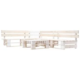 4-teiliges Gartenmöbelset aus weißen Holzpaletten von , Gartensets - Ref: Foro24-277387, Preis: 270,91 €, Rabatt: %