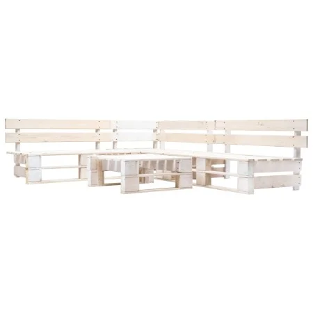 4-teiliges Gartenmöbelset aus weißen Holzpaletten von , Gartensets - Ref: Foro24-277387, Preis: 270,91 €, Rabatt: %