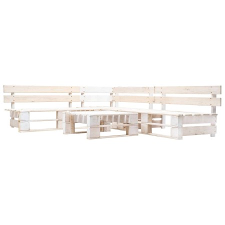4-teiliges Gartenmöbelset aus weißen Holzpaletten von , Gartensets - Ref: Foro24-277387, Preis: 312,46 €, Rabatt: %
