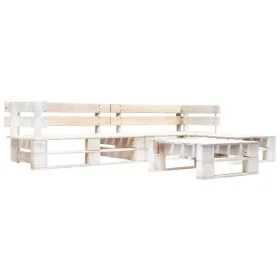 4-teiliges Garten-Palettenmöbel-Set aus weißem Holz von , Gartensets - Ref: Foro24-277391, Preis: 229,60 €, Rabatt: %