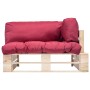 Pallet garden sofa with red pine wood cushions by , Outdoor sofas - Ref: Foro24-277481, Price: 132,54 €, Discount: %