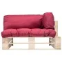 Sofá de jardín de palets con cojines rojos madera de pino de , Sofás de exterior - Ref: Foro24-277481, Precio: 120,31 €, Desc...