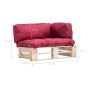 Pallet garden sofa with red pine wood cushions by , Outdoor sofas - Ref: Foro24-277481, Price: 132,54 €, Discount: %