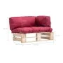 Sofá de jardín de palets con cojines rojos madera de pino de , Sofás de exterior - Ref: Foro24-277481, Precio: 120,31 €, Desc...