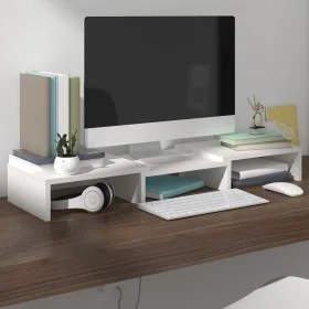 Monitorständer aus massivem weißem Kiefernholz, 60 x 24 x 10,5 cm von , TV-Möbel - Ref: Foro24-813935, Preis: 21,50 €, Rabatt: %