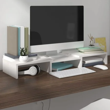 Monitorständer aus massivem weißem Kiefernholz, 60 x 24 x 10,5 cm von , TV-Möbel - Ref: Foro24-813935, Preis: 21,50 €, Rabatt: %