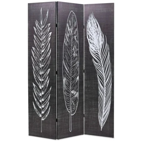 Falttrennwand 120x170 cm mit schwarzen und weißen Federn von vidaXL, Raumteiler - Ref: Foro24-245889, Preis: 95,36 €, Rabatt: %