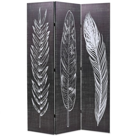 Falttrennwand 120x170 cm mit schwarzen und weißen Federn von vidaXL, Raumteiler - Ref: Foro24-245889, Preis: 93,01 €, Rabatt: %
