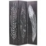 Biombo divisor plegable 120x170 cm plumas blanco y negro de vidaXL, Divisores de ambientes - Ref: Foro24-245889, Precio: 95,3...
