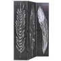 Falttrennwand 120x170 cm mit schwarzen und weißen Federn von vidaXL, Raumteiler - Ref: Foro24-245889, Preis: 93,01 €, Rabatt: %