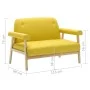 2 seater yellow fabric sofa by , Sofas - Ref: Foro24-246652, Price: 209,31 €, Discount: %