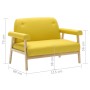 2-Sitzer-Sofa aus gelbem Stoff von , Sofas - Ref: Foro24-246652, Preis: 227,75 €, Rabatt: %