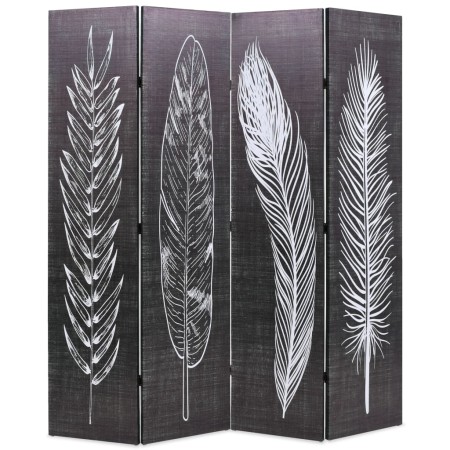 Falttrennwand 160x170 cm mit schwarzen und weißen Federn von vidaXL, Raumteiler - Ref: Foro24-245890, Preis: 113,78 €, Rabatt: %